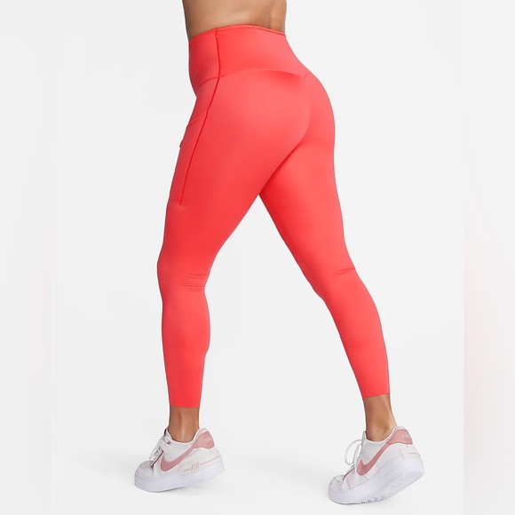 Women’s Nike Go Legging Firm Support High Rise 7/8 Length Size Small Orange - Picture 2 of 11